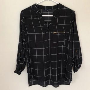 Black and white blouse